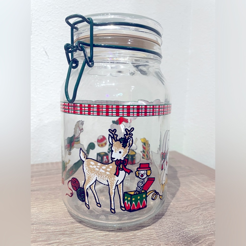 1984 Vintage CHD Holiday Glass Jar
